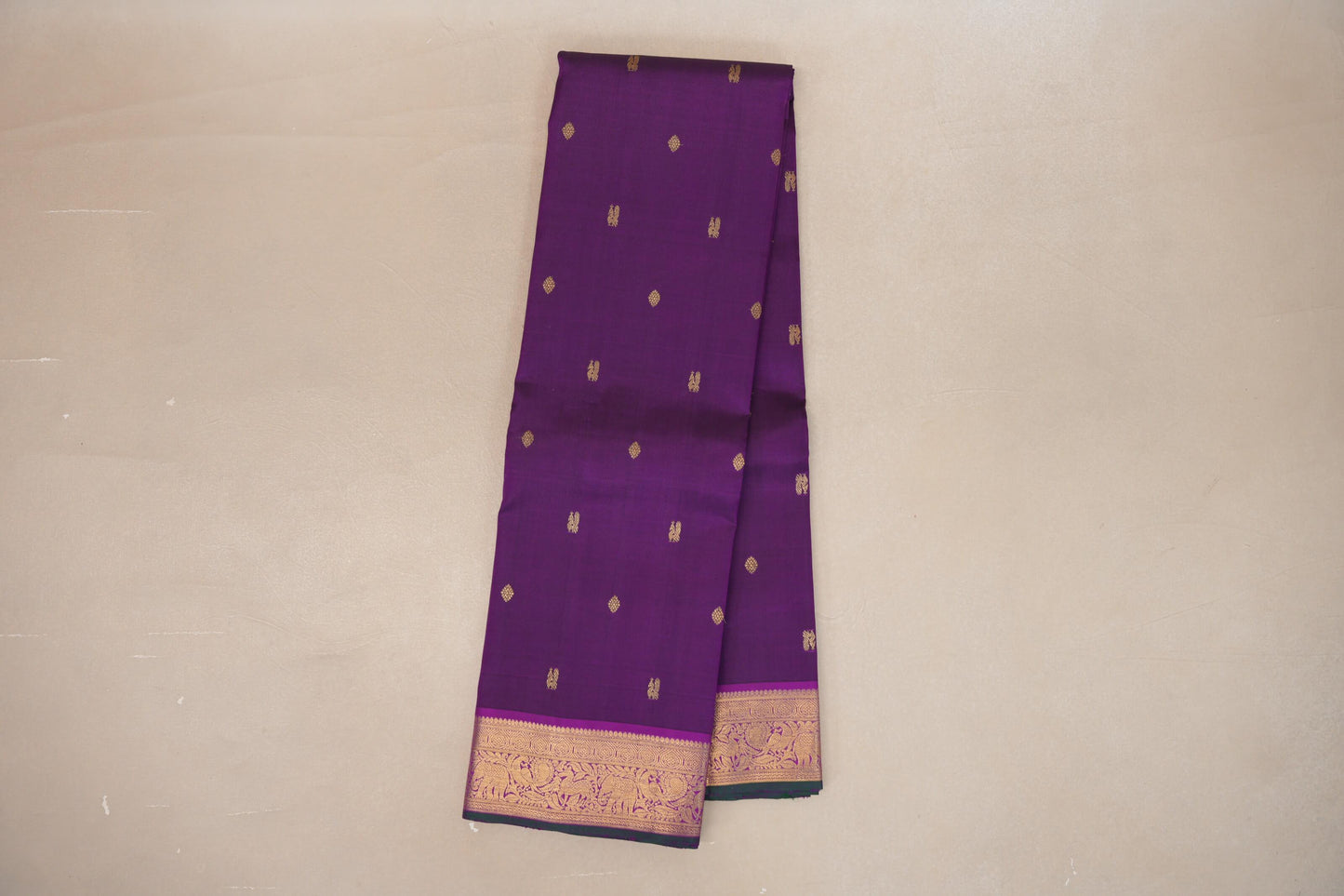Deep Violet Purple Vintage Kanjivaram Silk Saree  online