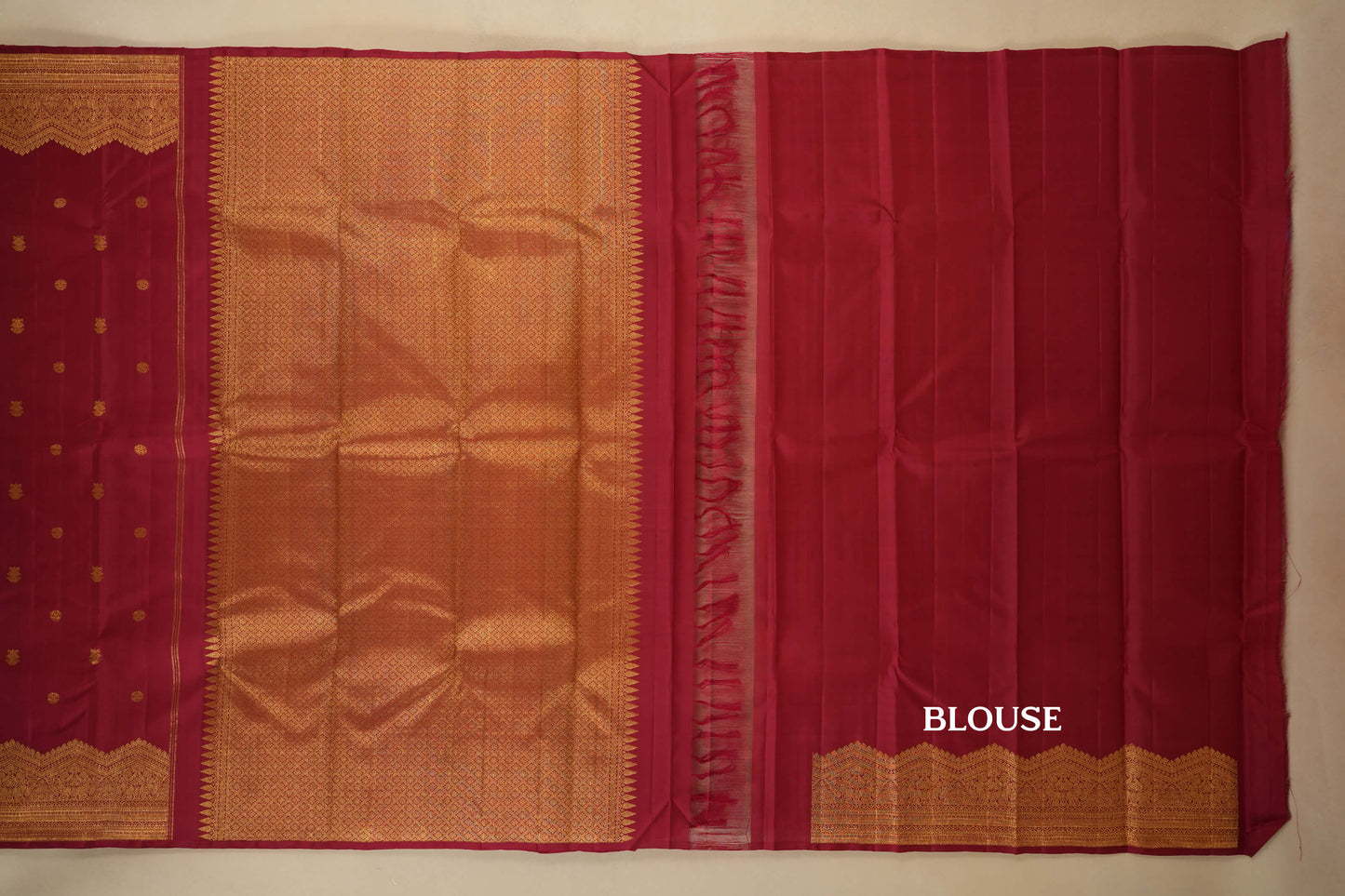 Maroon Kanjivaram Silk Saree blouse