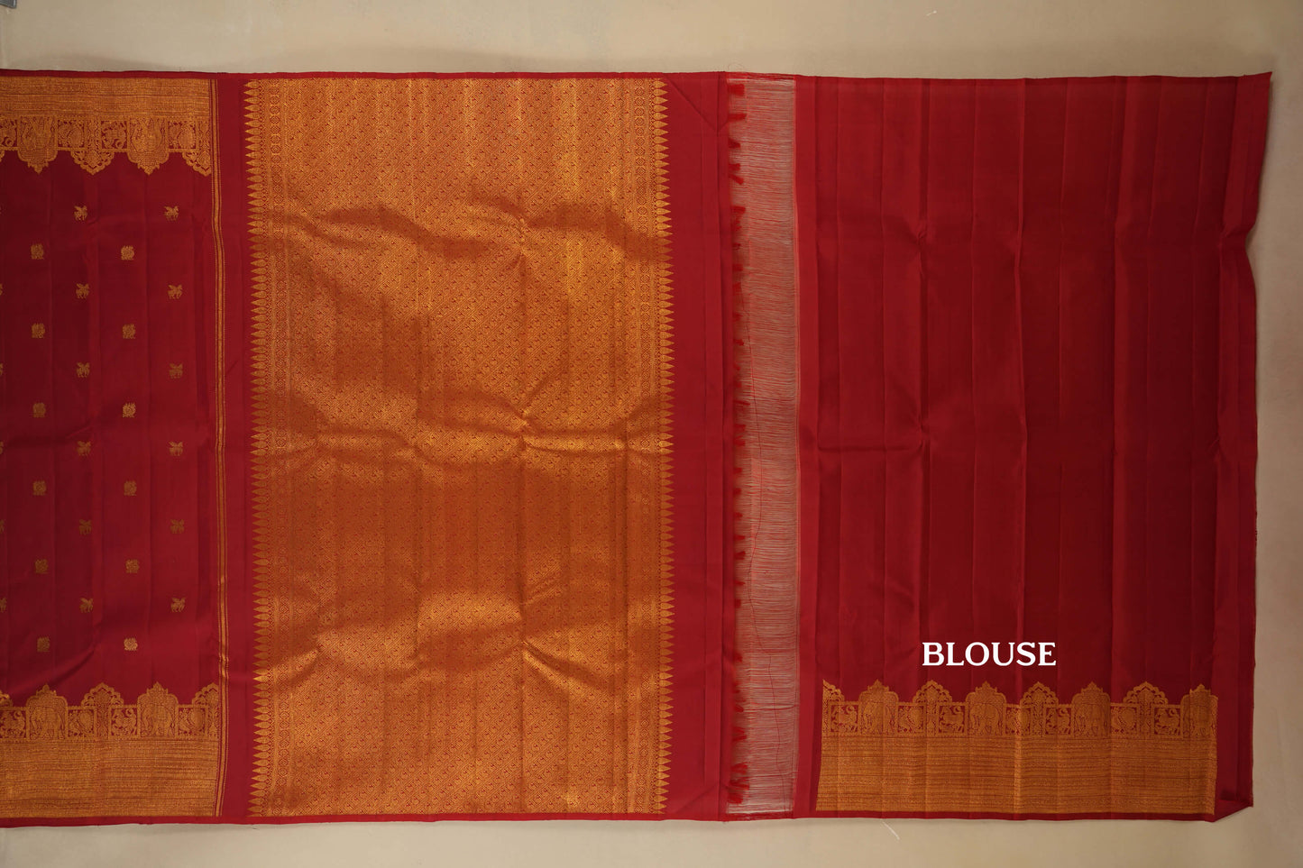Red Kanjivaram Silk Saree blouse