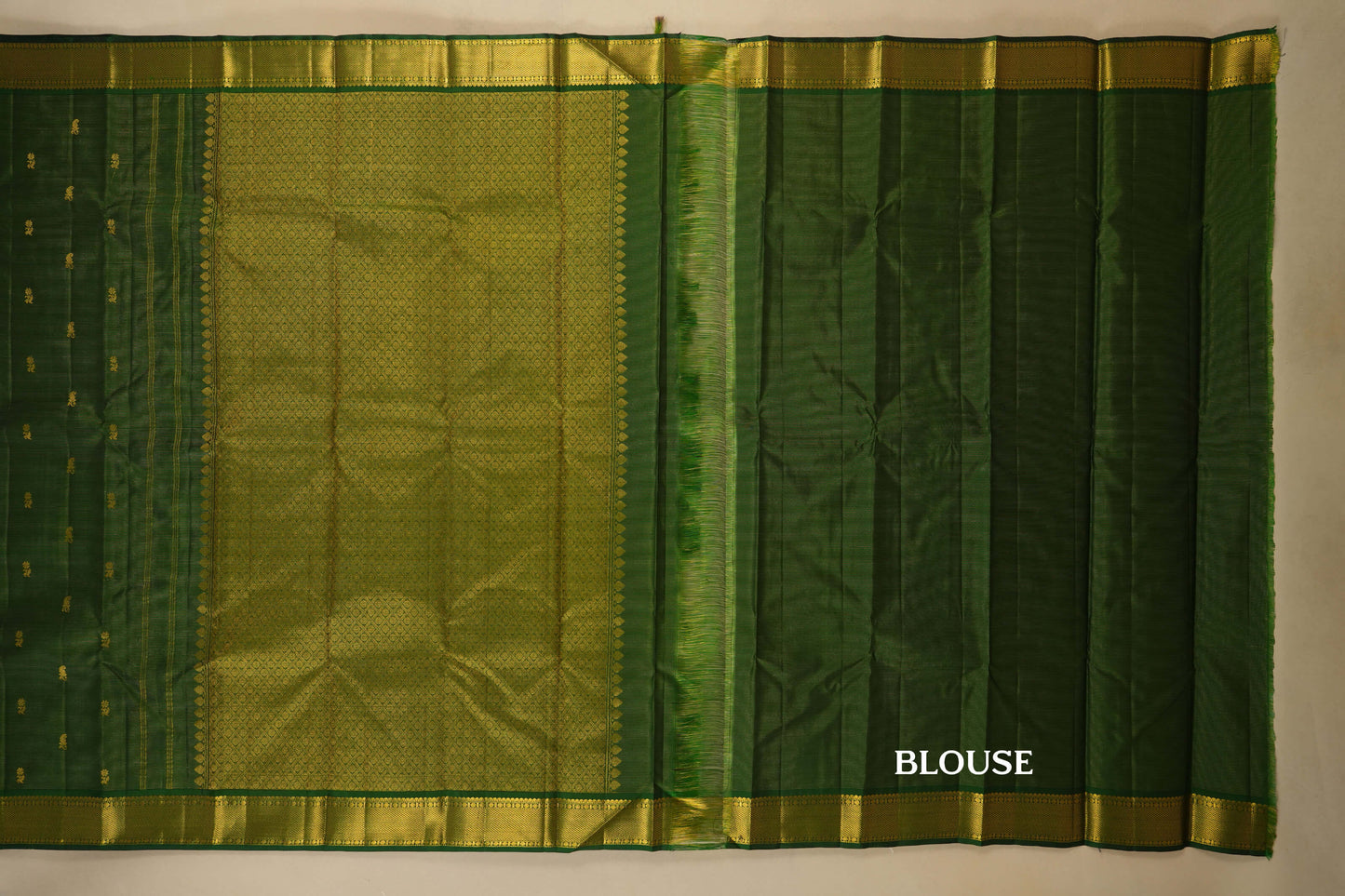 Dark Green Kanjivaram Silk Saree blouse