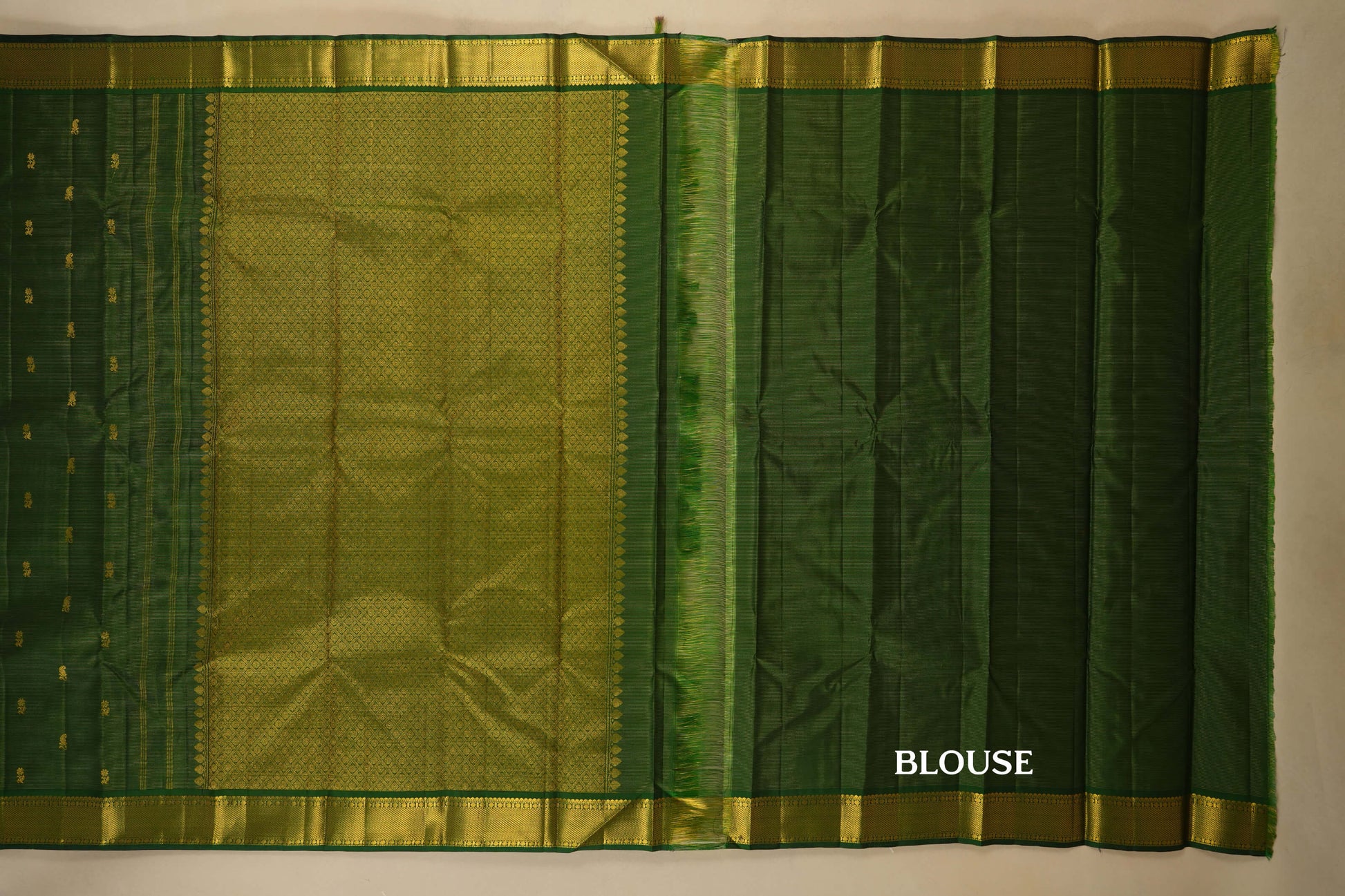 Dark Green Kanjivaram Silk Saree blouse