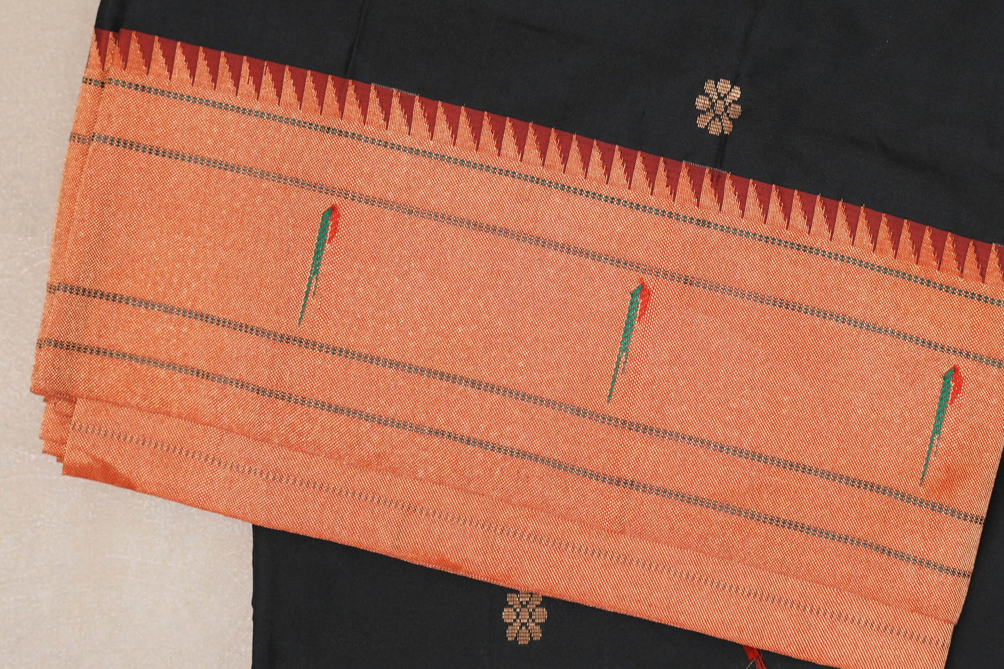Black Paithani Inspired Soft Silk Saree SS8975