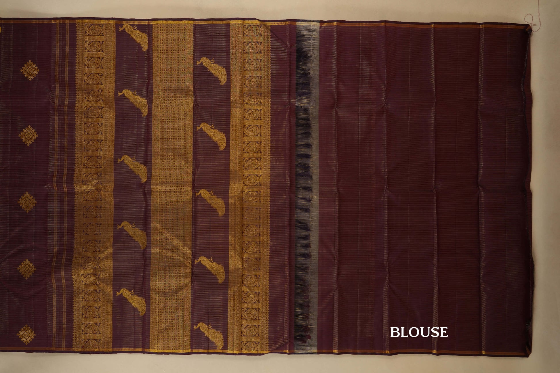  burgundy maroon vintage kanjivaram silk saree blouse