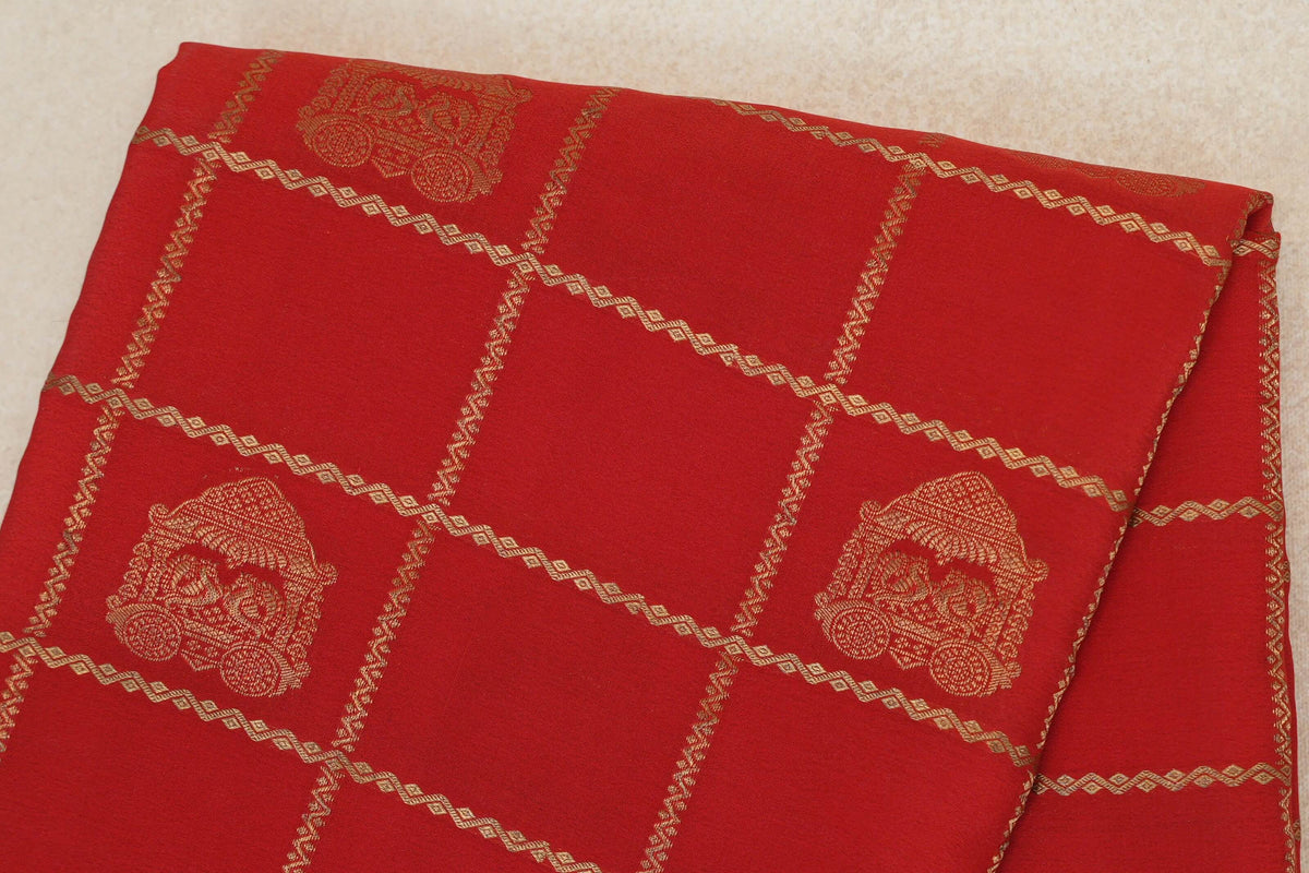 Tomato Red Mysore Silk Saree body