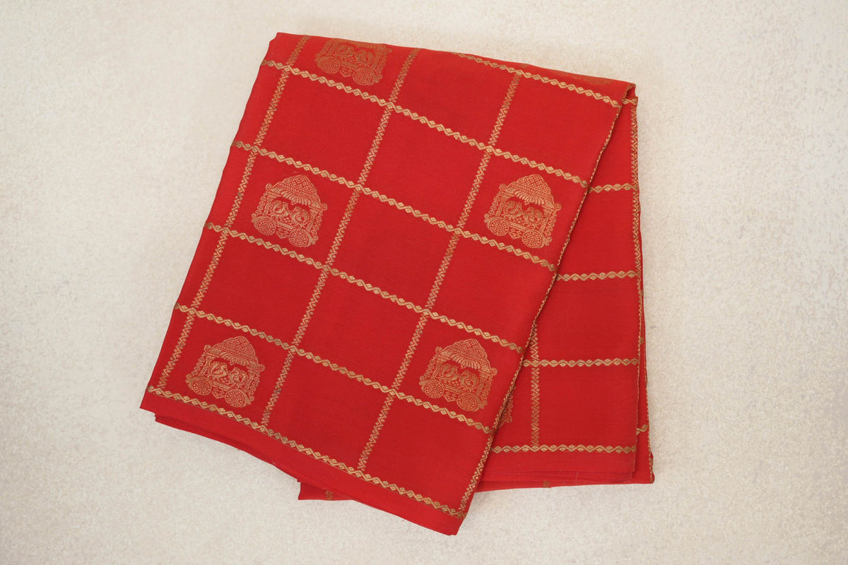 Tomato Red Mysore Silk Saree