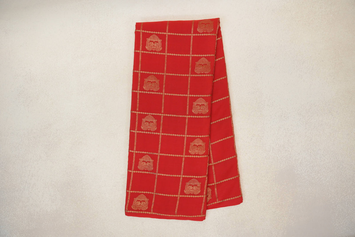 Online Tomato Red Mysore Silk Saree
