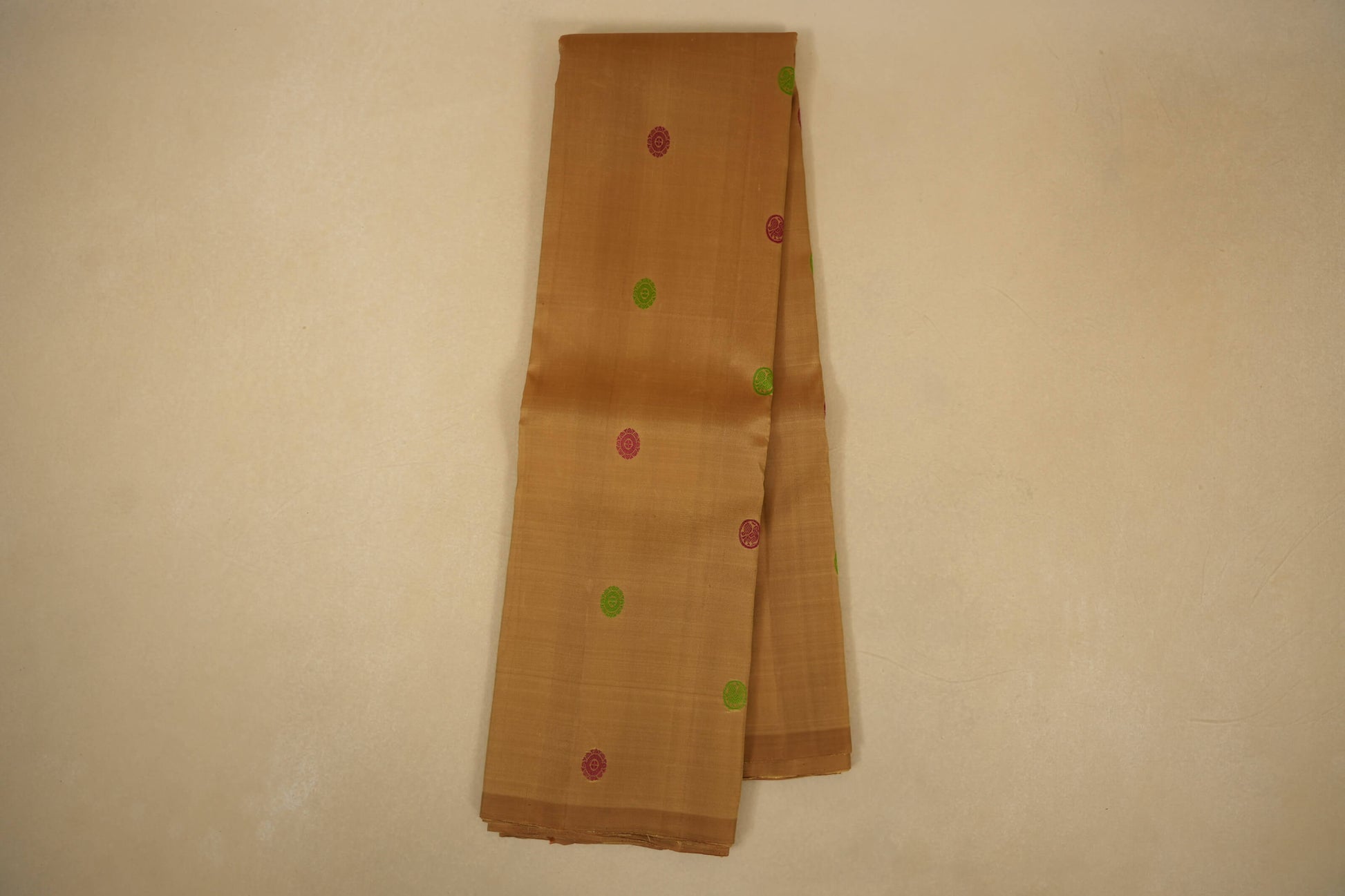 Borderless Khaki Kanjivaram Silk Saree