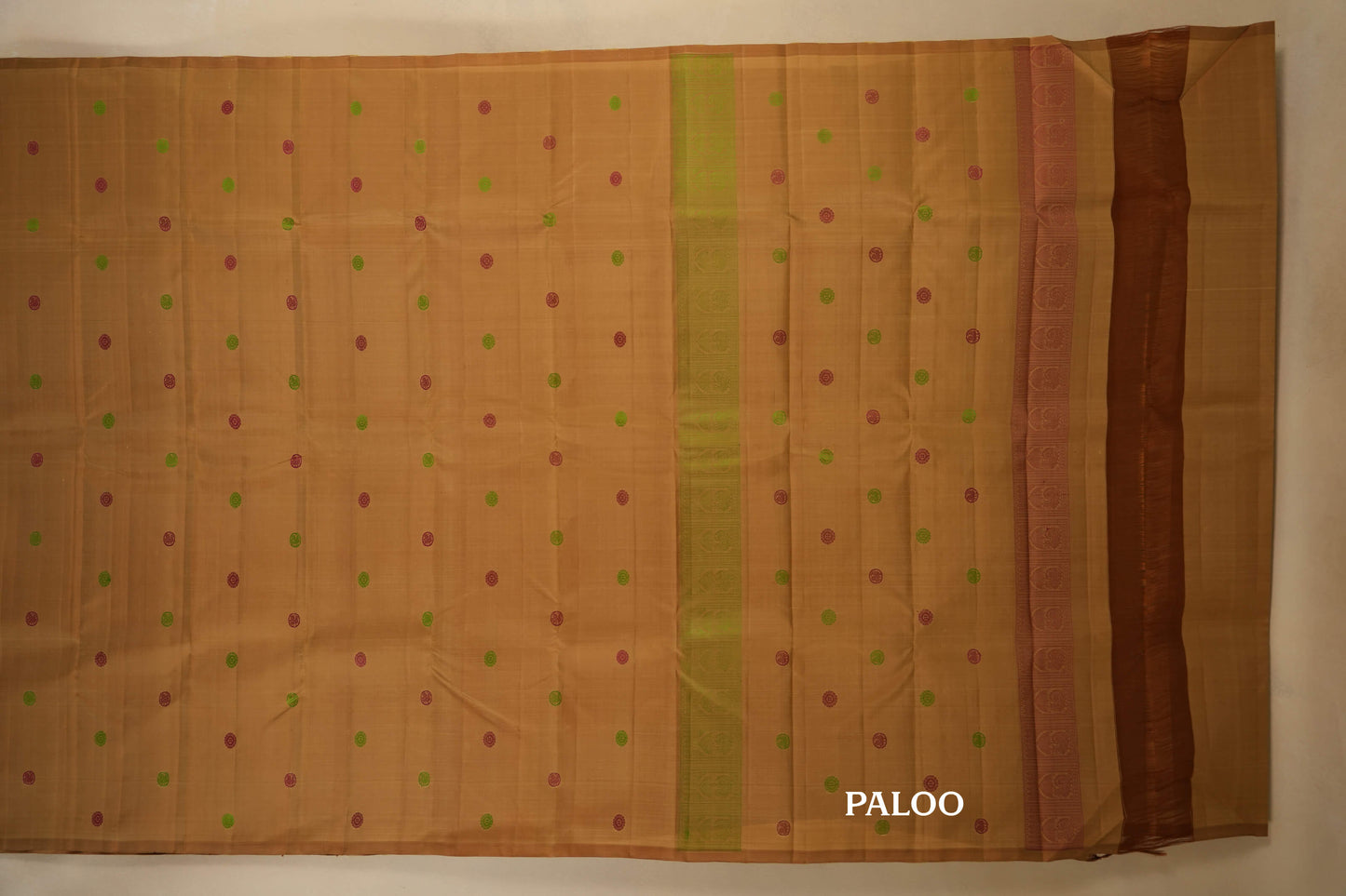 Khaki Kanjivaram Silk Saree paloo