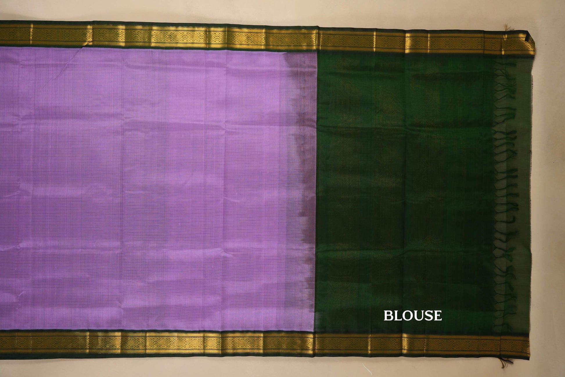 Lavender Silk Cotton Saree blouse