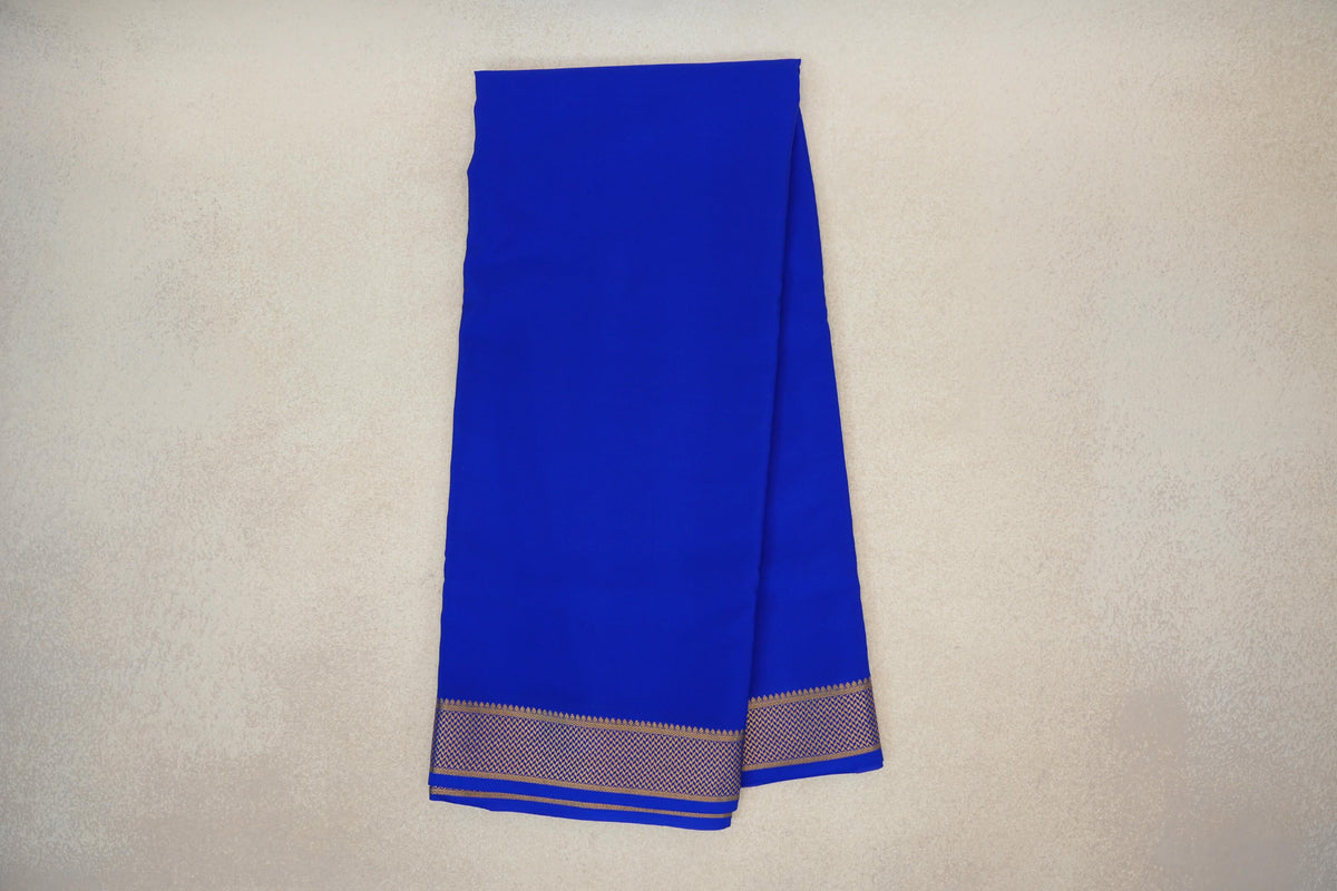 Online Bright Royal Blue Mysore Silk Saree