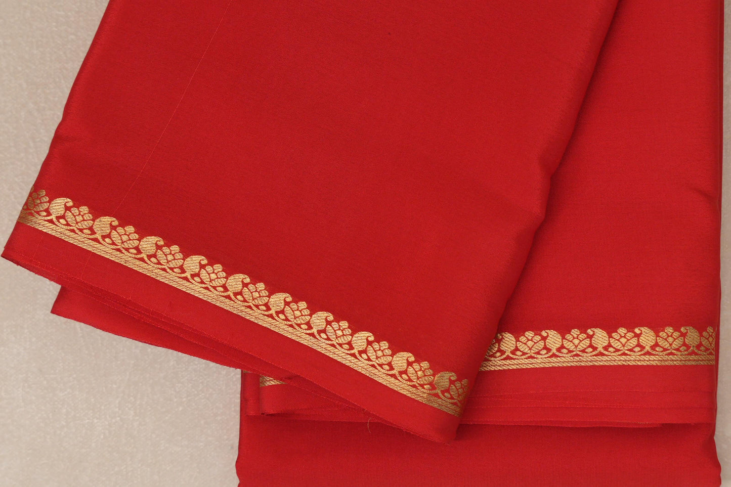 Bright Red Mysore Silk Saree SS8983