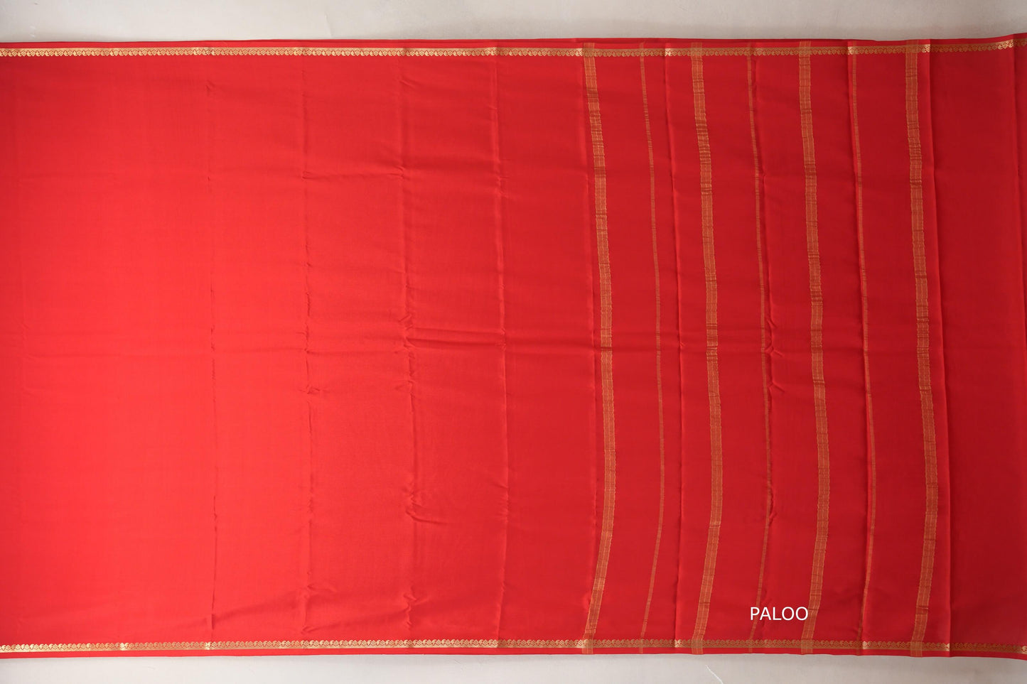 Bright Red Mysore Silk Saree SS8983