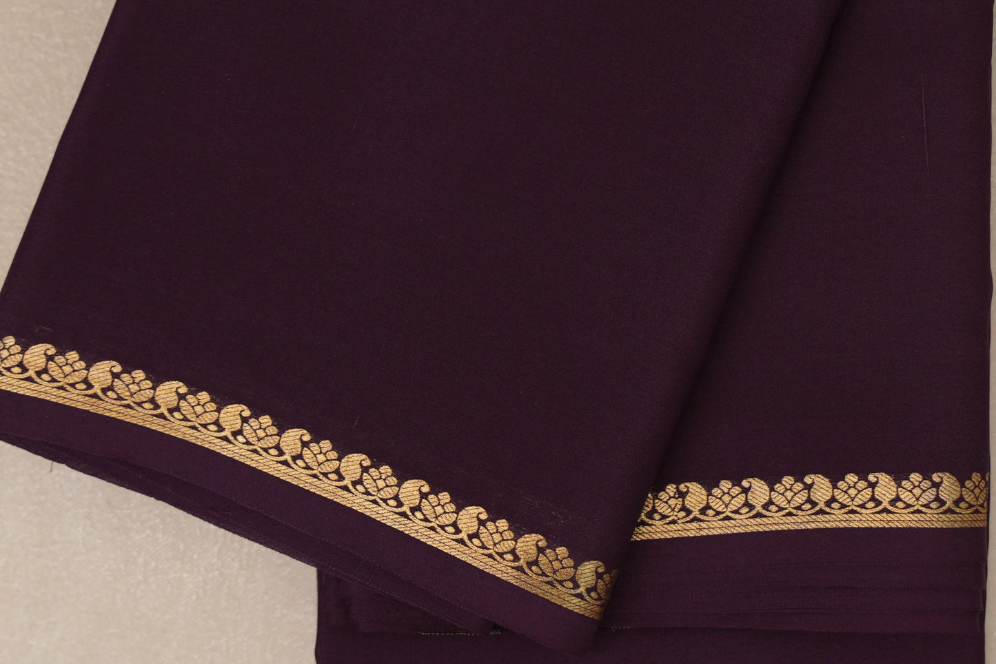 Deep Wine Purple Mysore Silk Saree SS8984
