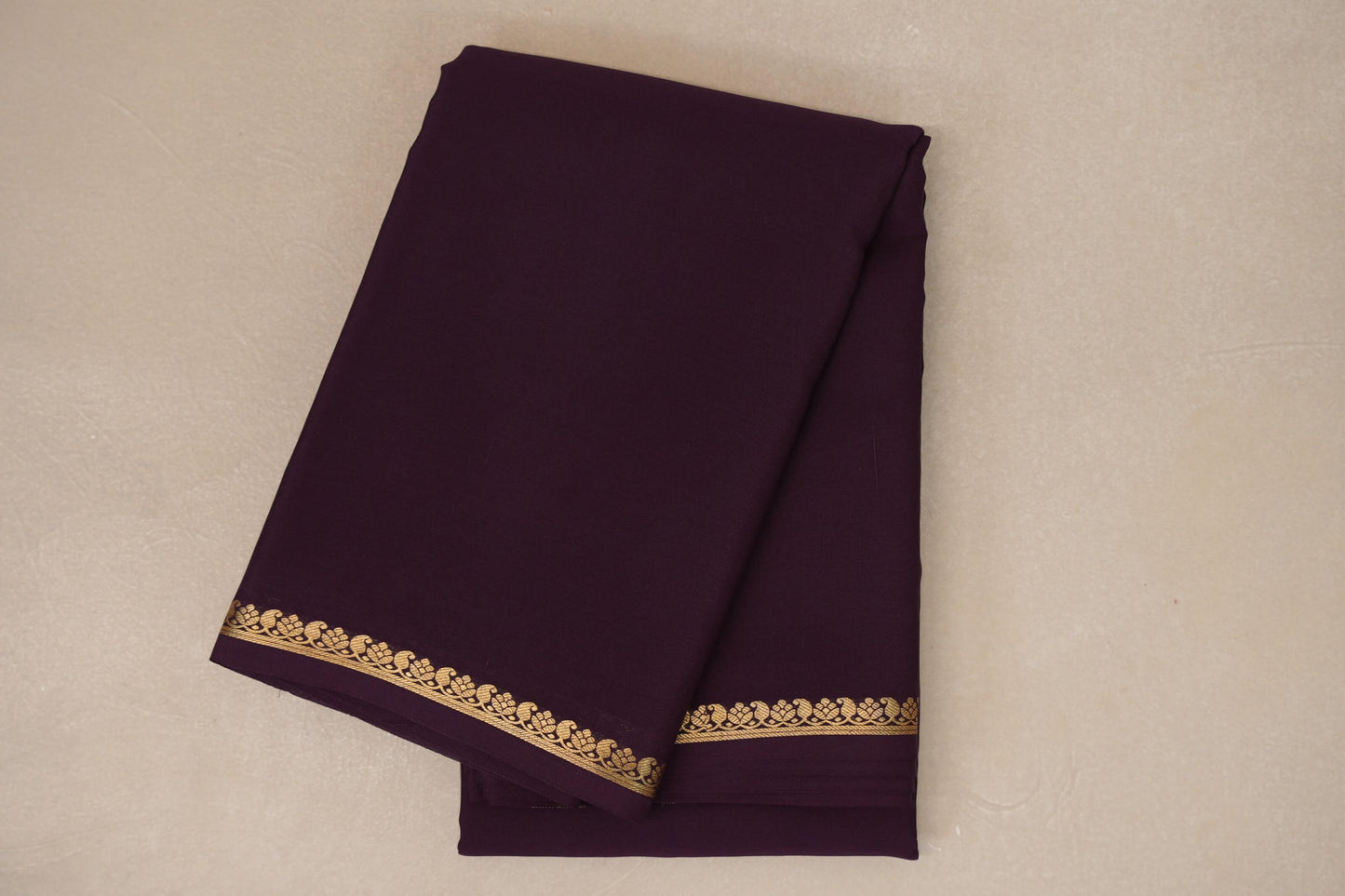 Deep Wine Purple Mysore Silk Saree SS8984