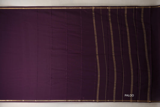 Deep Wine Purple Mysore Silk Saree SS8984