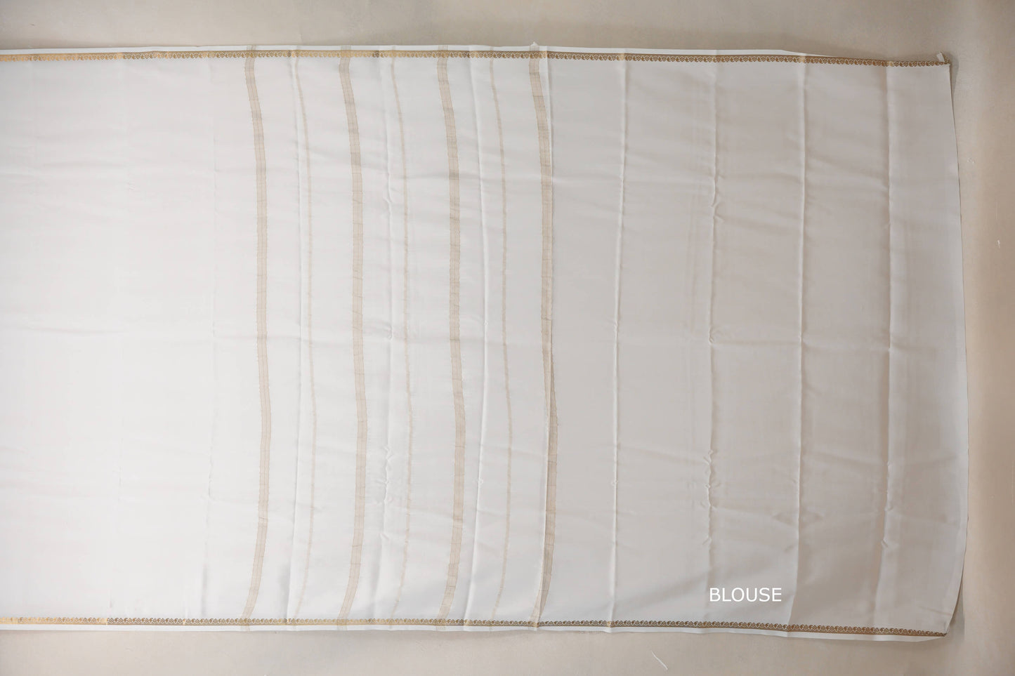 Milk White Mysore Silk Saree SS8985