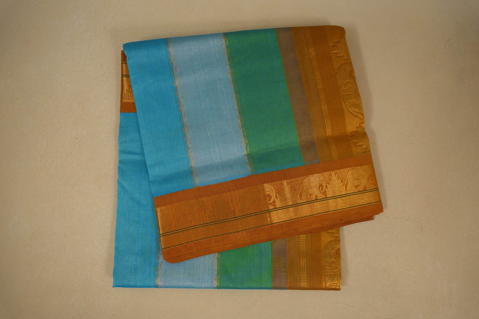 Multi color vintage silk cotton saree