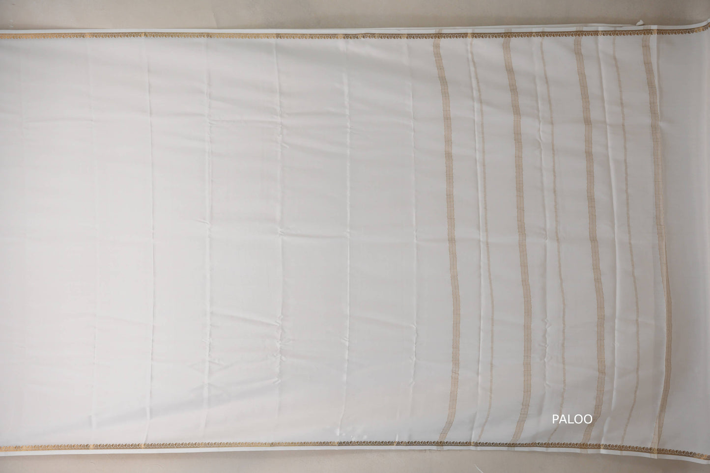 Milk White Mysore Silk Saree SS8985