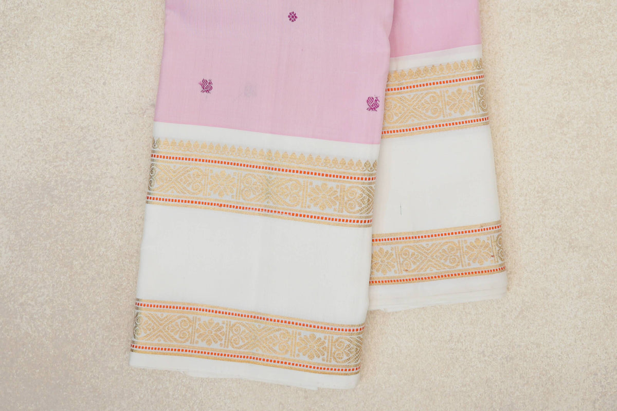 Baby Pink Vintage Kanjivaram Silk Saree border
