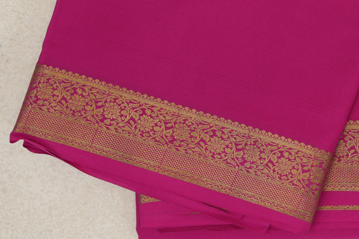 Rani Pink Mysore Silk Saree border