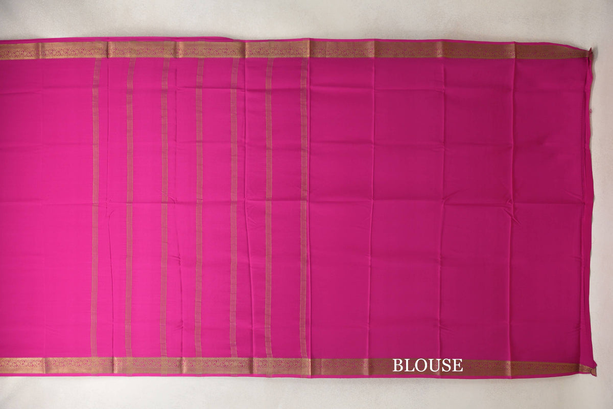Rani Pink Mysore Silk Saree blouse