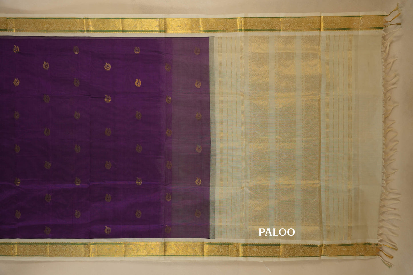 vintage silk cotton saree paloo