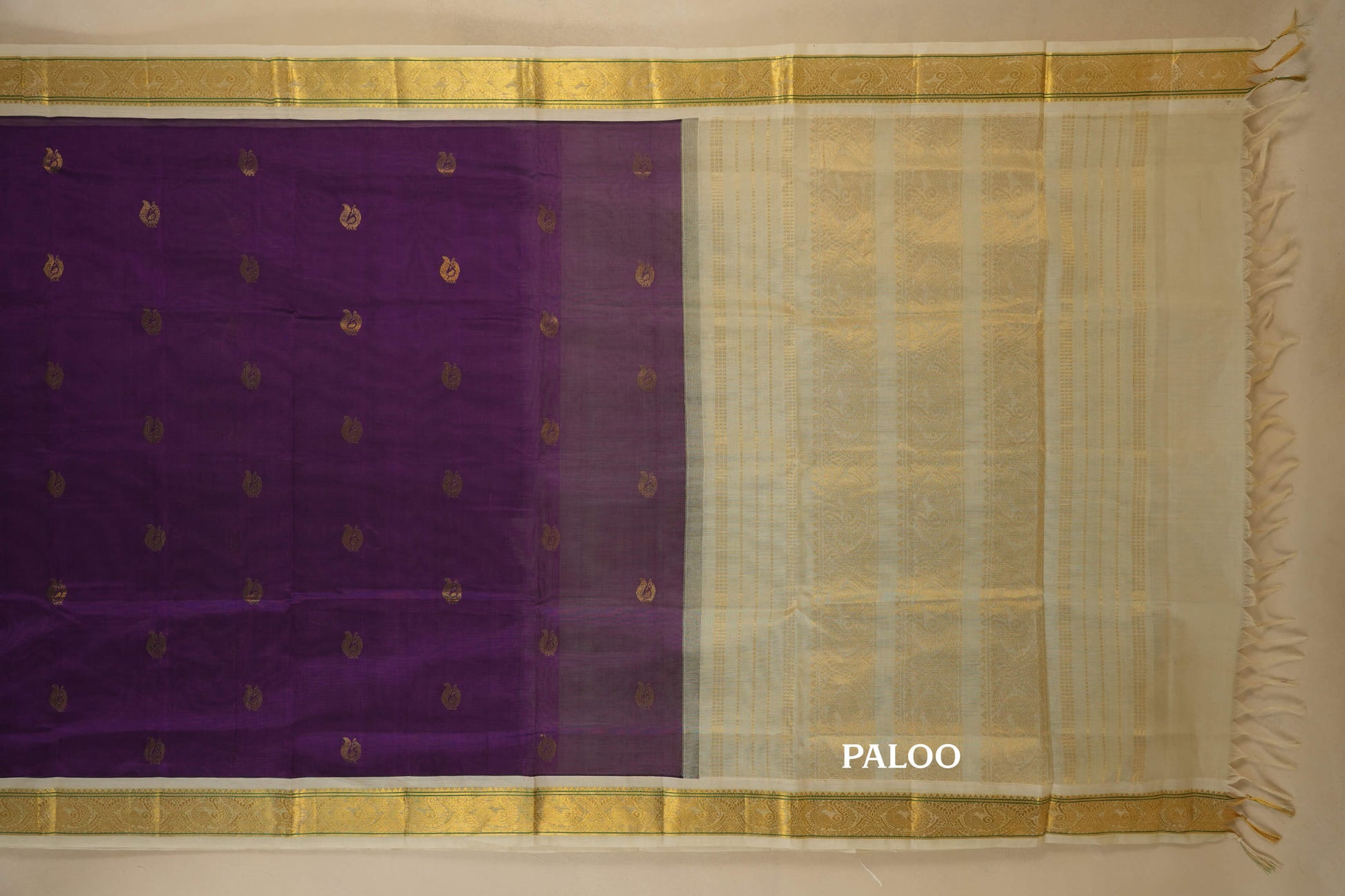 vintage silk cotton saree paloo