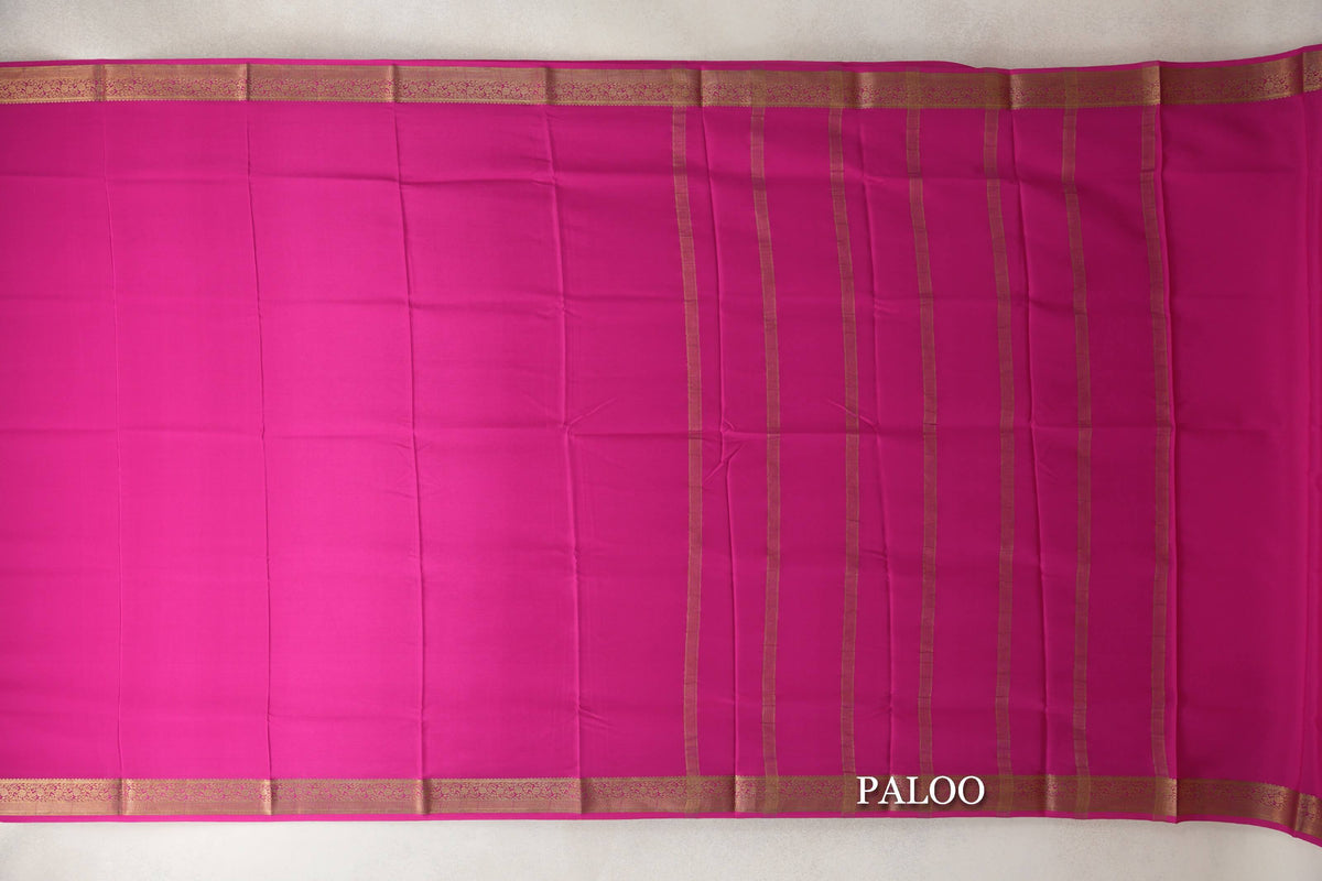 Rani Pink Mysore Silk Saree paloo