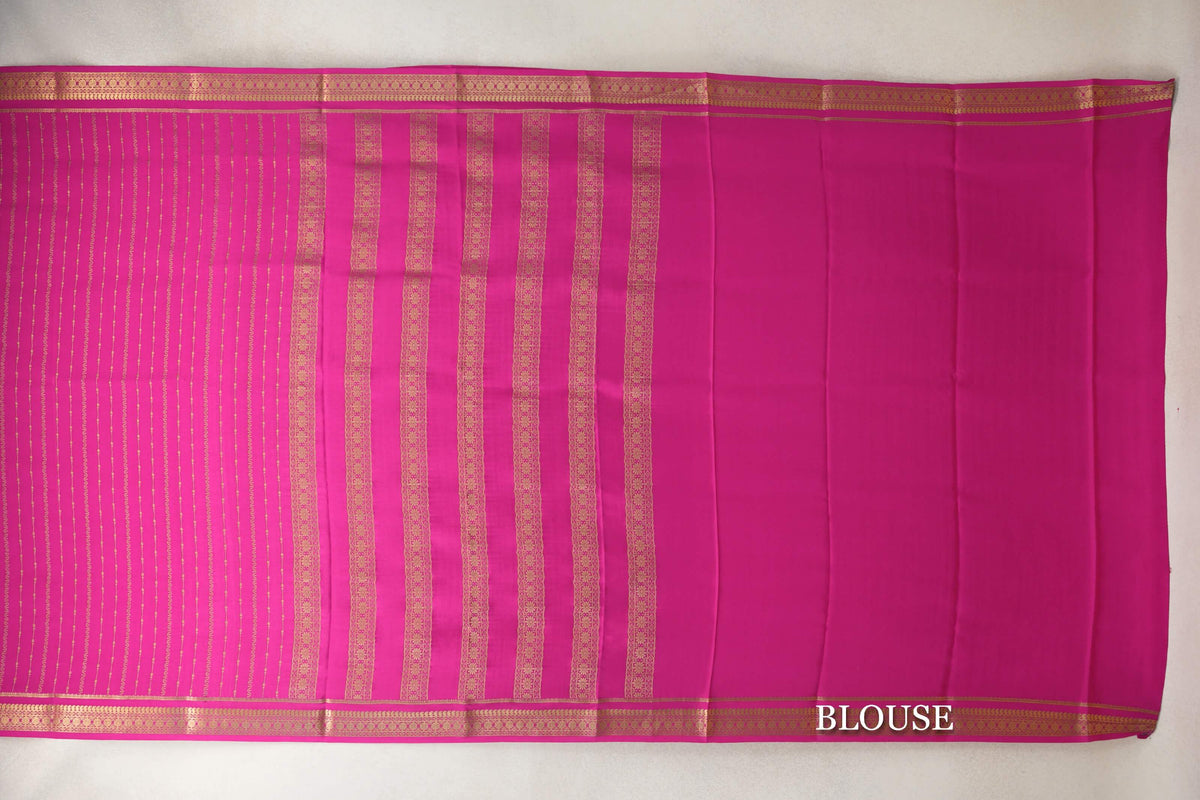 Rani Pink Mysore Silk Saree blouse