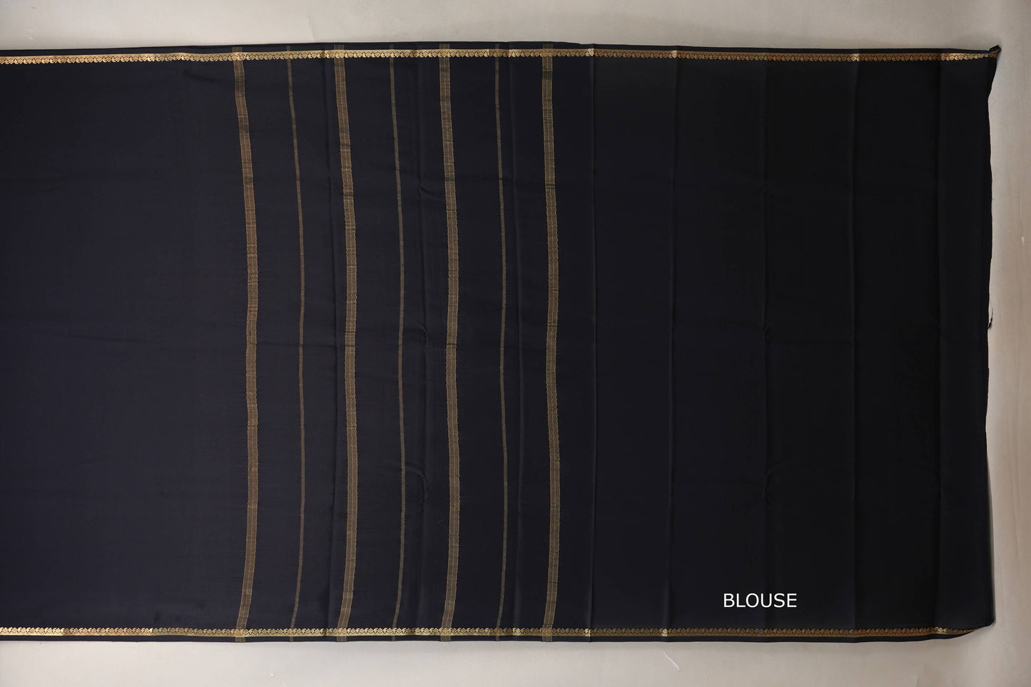 Deep Black Mysore Silk Saree SS8990
