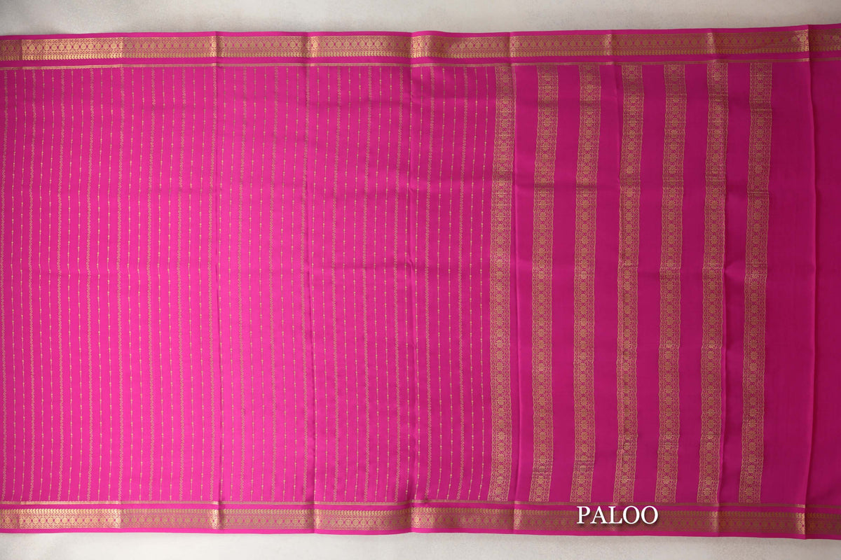 Rani Pink Mysore Silk Saree paloo