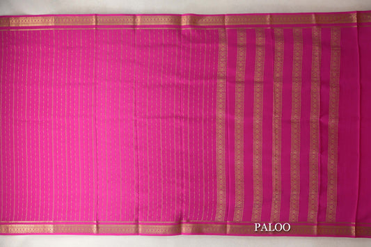 Rani Pink Mysore Silk Saree paloo