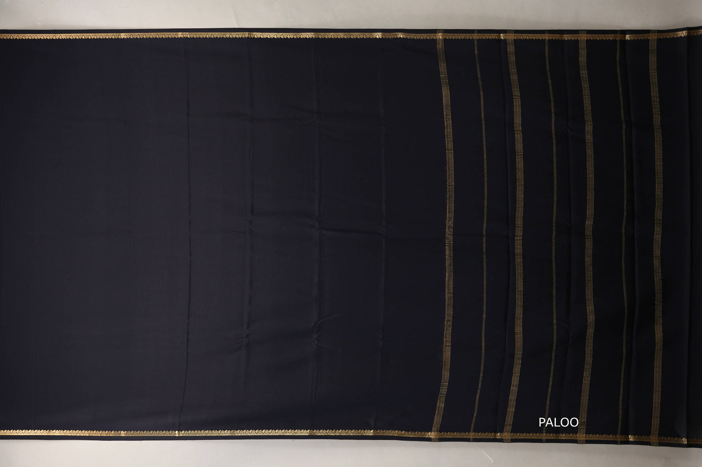Deep Black Mysore Silk Saree SS8990