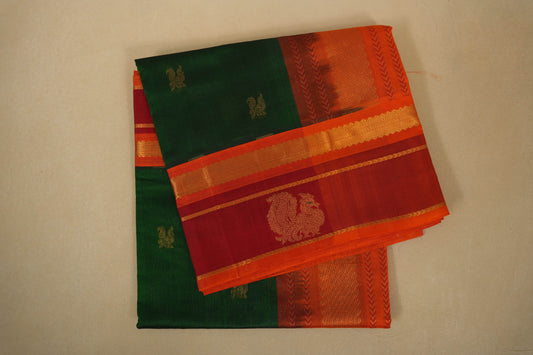 Dark Green Silk Cotton Saree SS7939