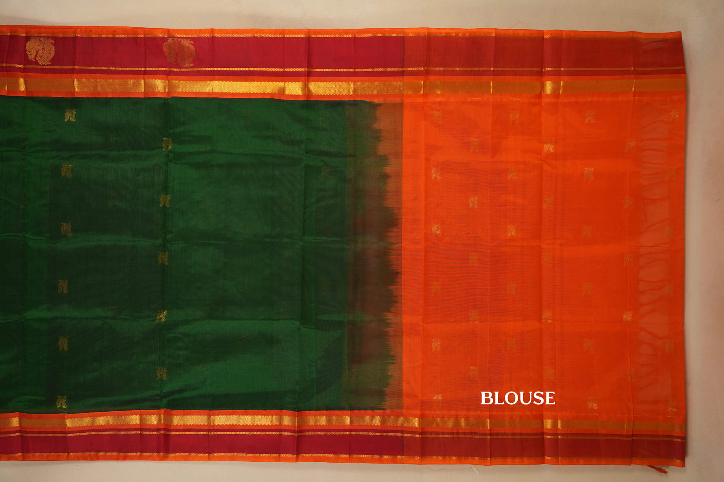 Dark Green Silk Cotton Saree SS7939