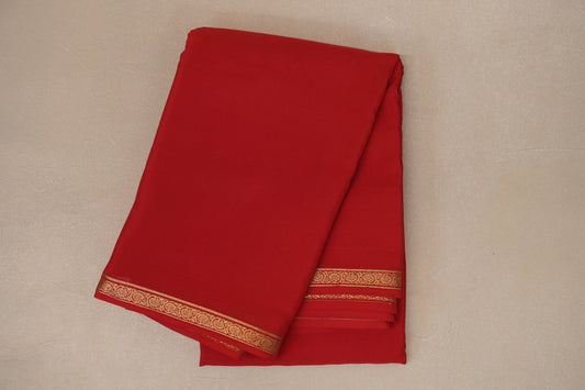 Bright Red Mysore Silk Saree SS8992