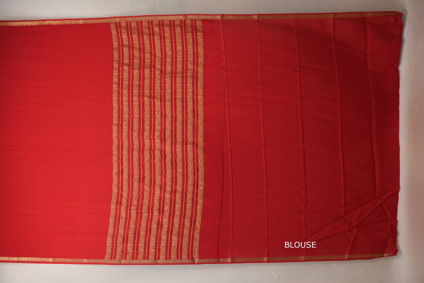 Bright Red Mysore Silk Saree SS8992