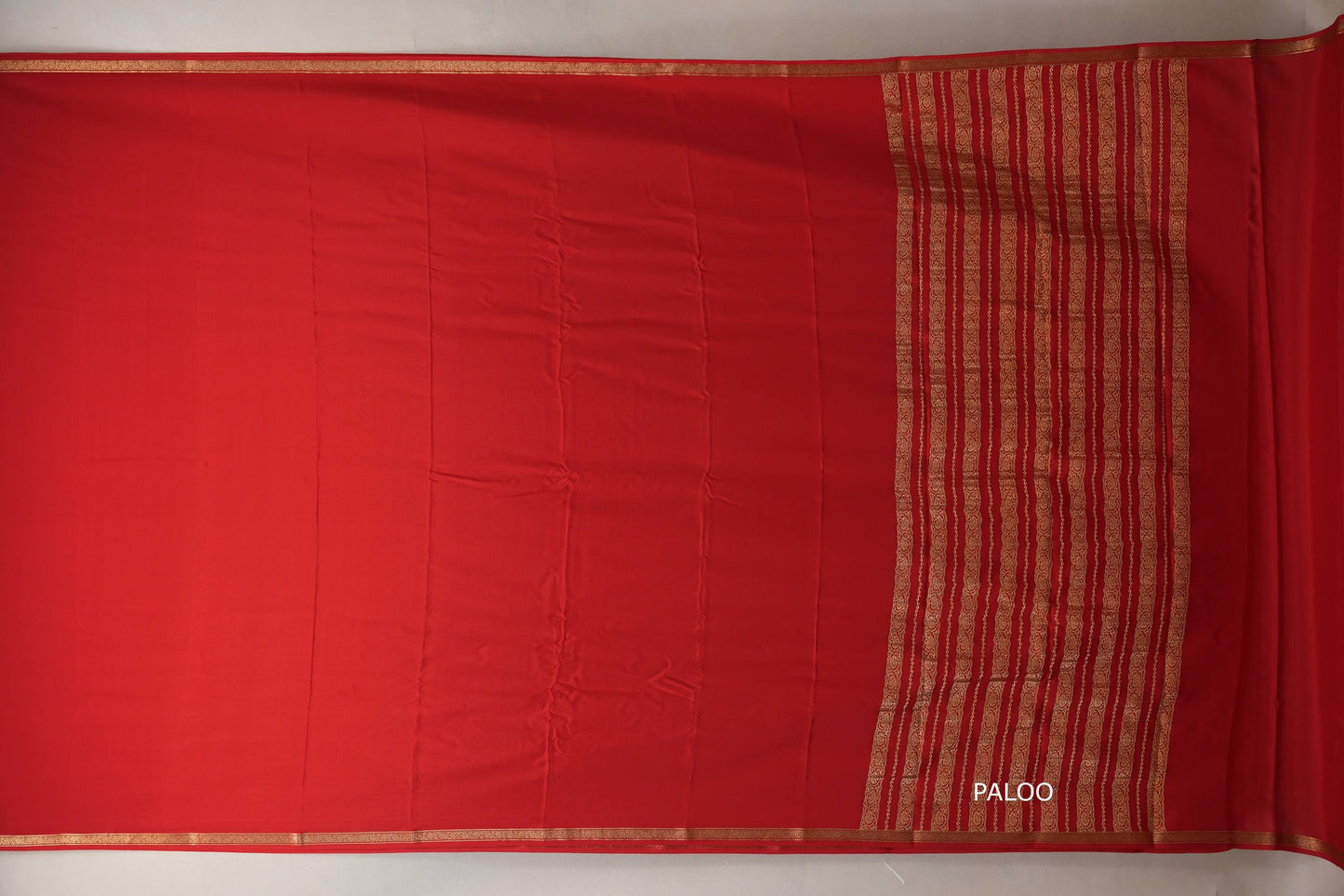 Bright Red Mysore Silk Saree SS8992
