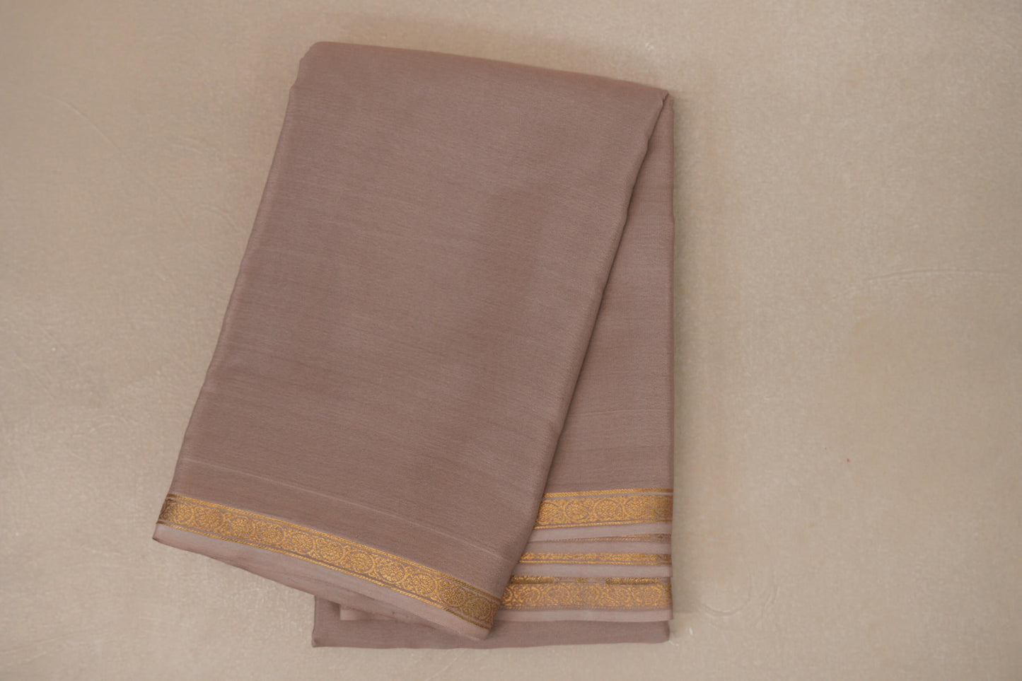 Dark Beige Mysore Silk Saree SS8994