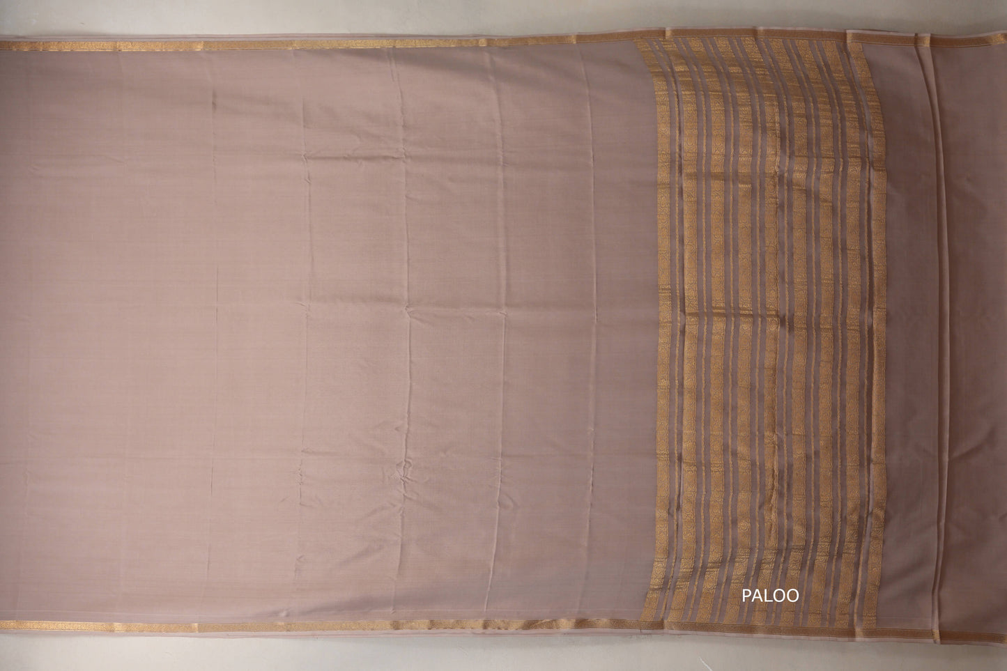 Dark Beige Mysore Silk Saree SS8994