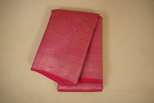 Reddish Pink Kanjivaram Silk Saree SS7944