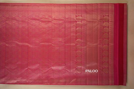 Reddish Pink Kanjivaram Silk Saree SS7944