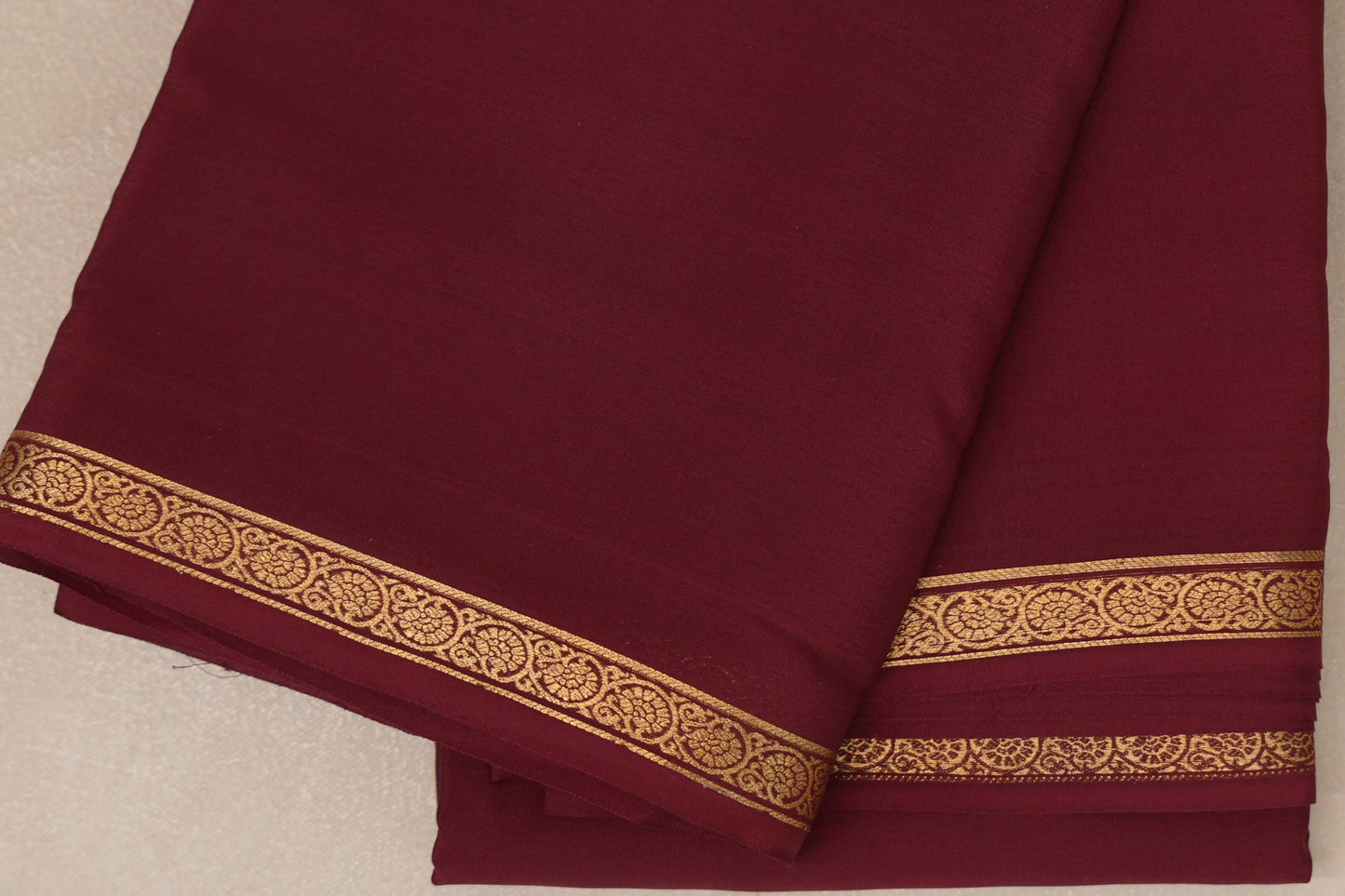 Deep Maroon Mysore Silk Saree SS8997