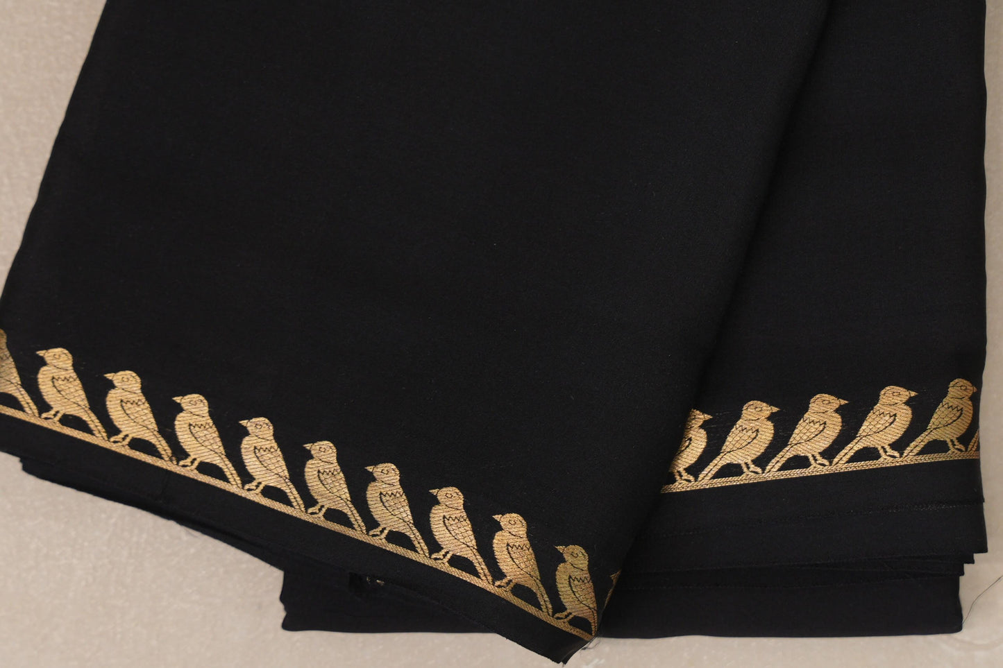 Deep Black Mysore Silk Saree SS8998