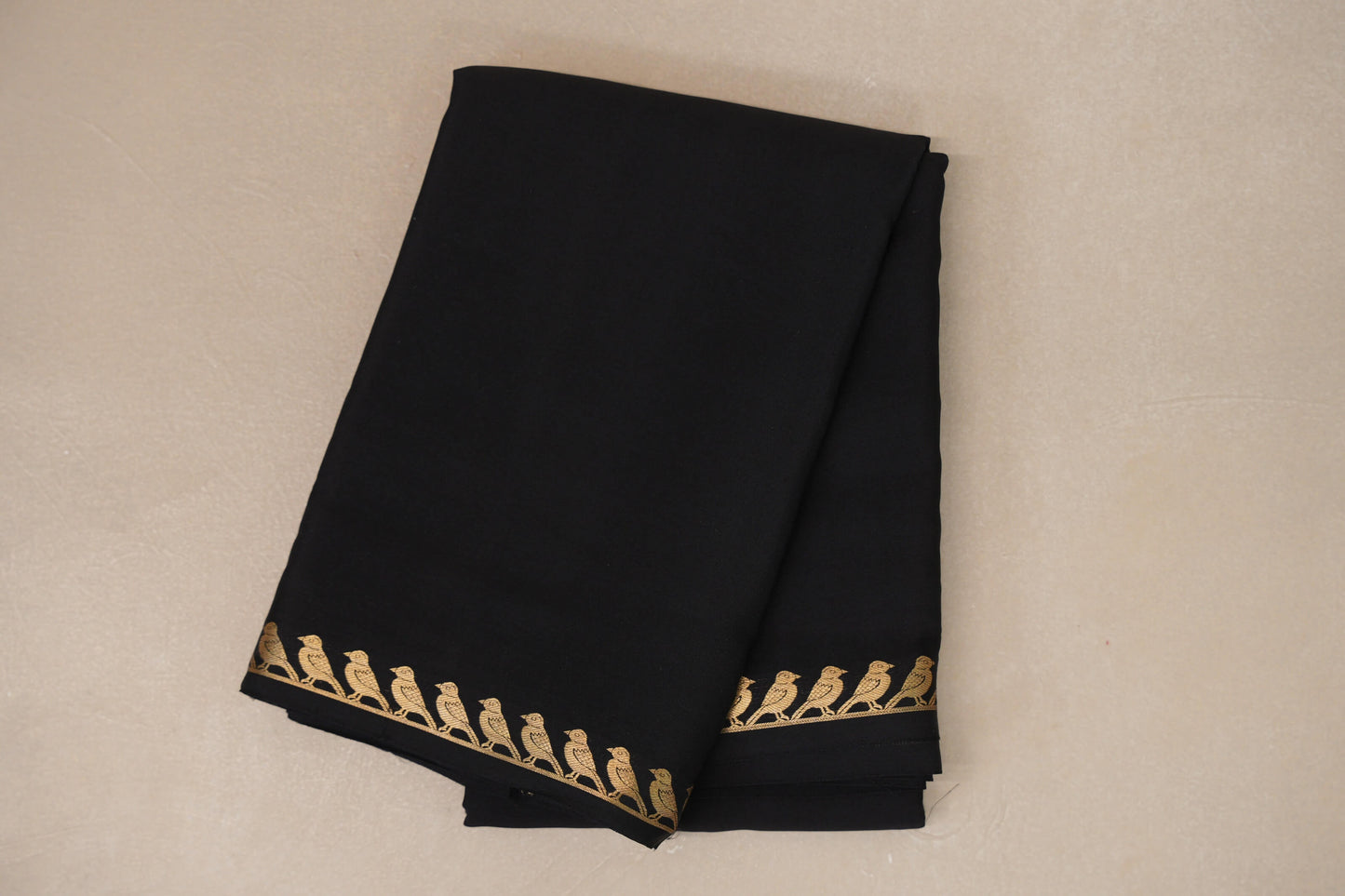 Deep Black Mysore Silk Saree SS8998