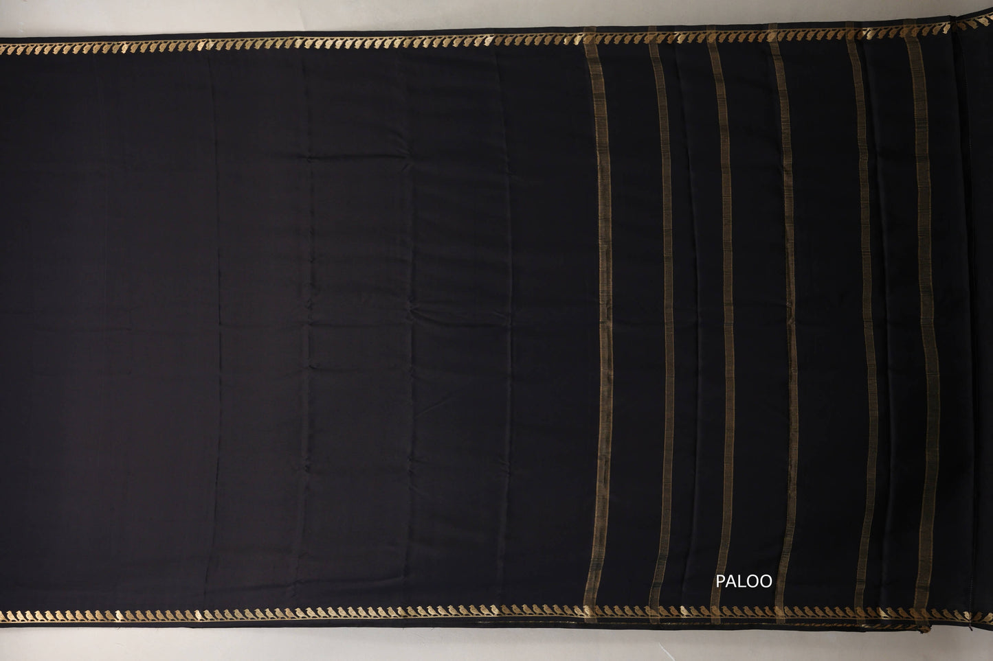 Deep Black Mysore Silk Saree SS8998
