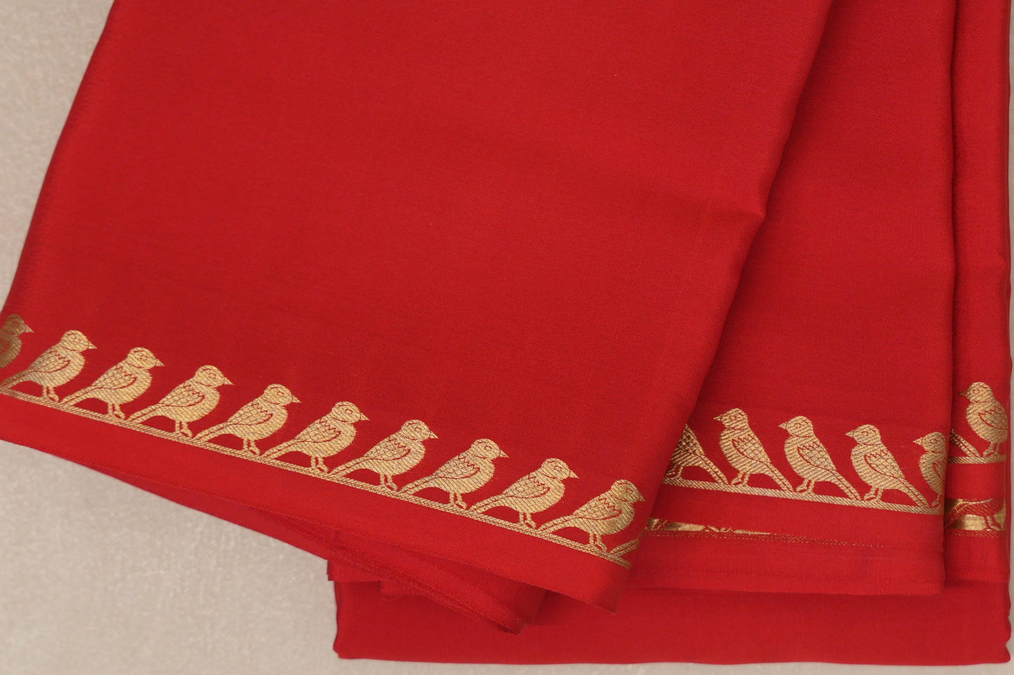 Bright Red Mysore Silk Saree SS8999