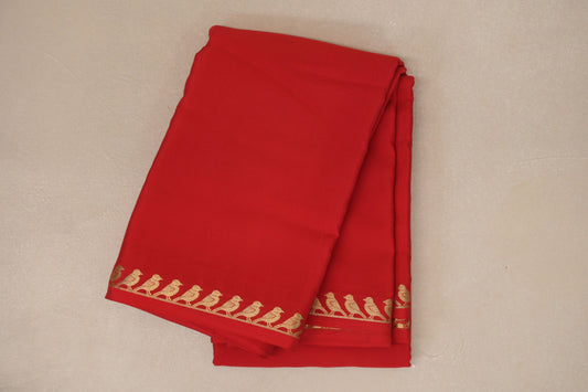 Bright Red Mysore Silk Saree SS8999