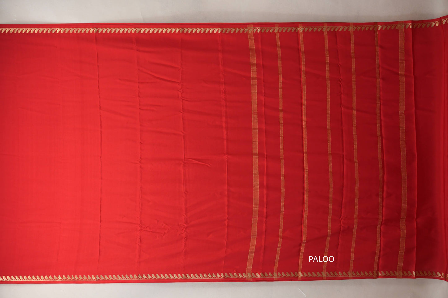 Bright Red Mysore Silk Saree SS8999