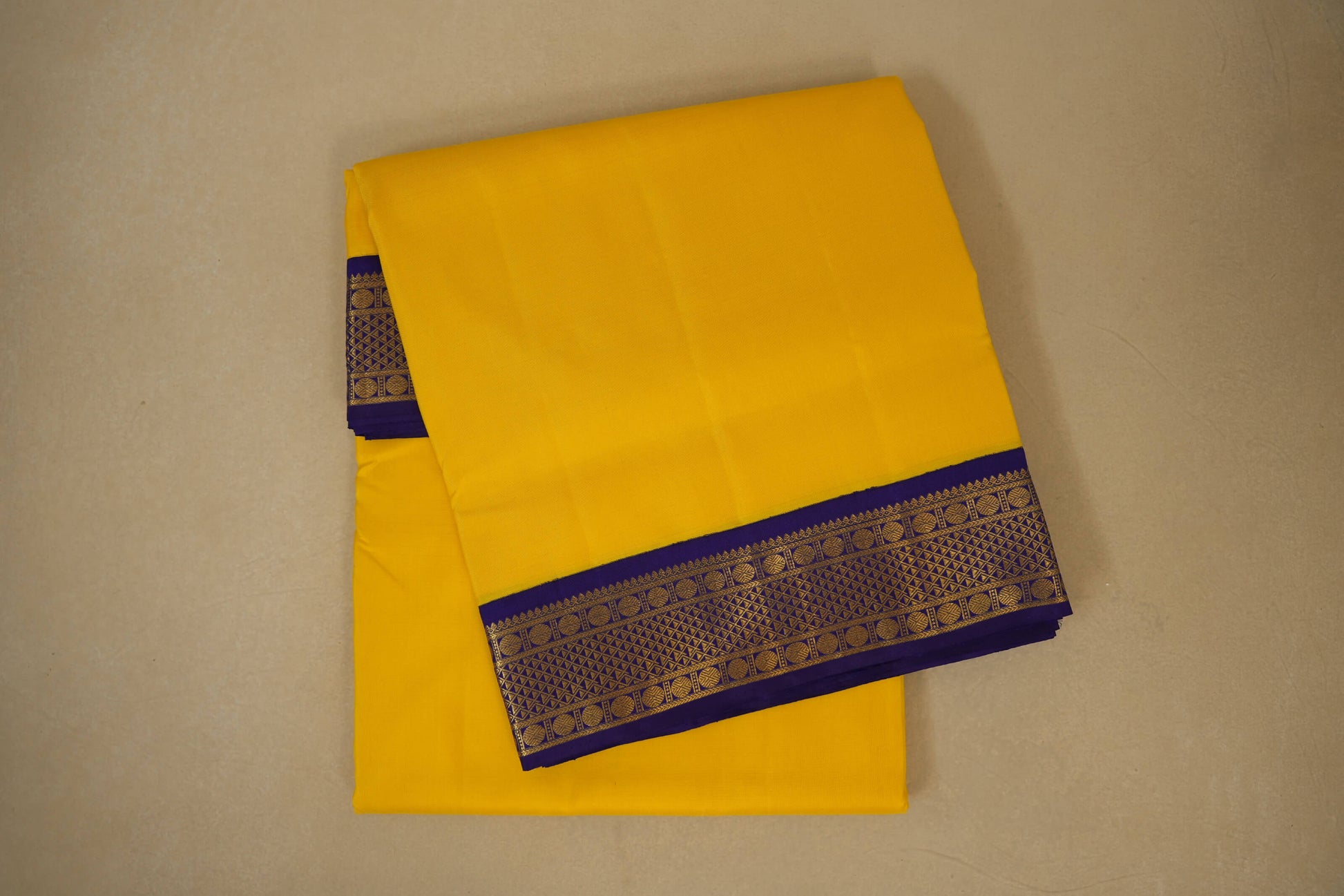 Yellow ten yards madisar silk saree